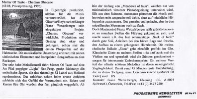 © Progressive Newsletter, Nr. 21, 1998