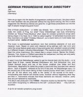 © German Progressive Rock Directory, 1999